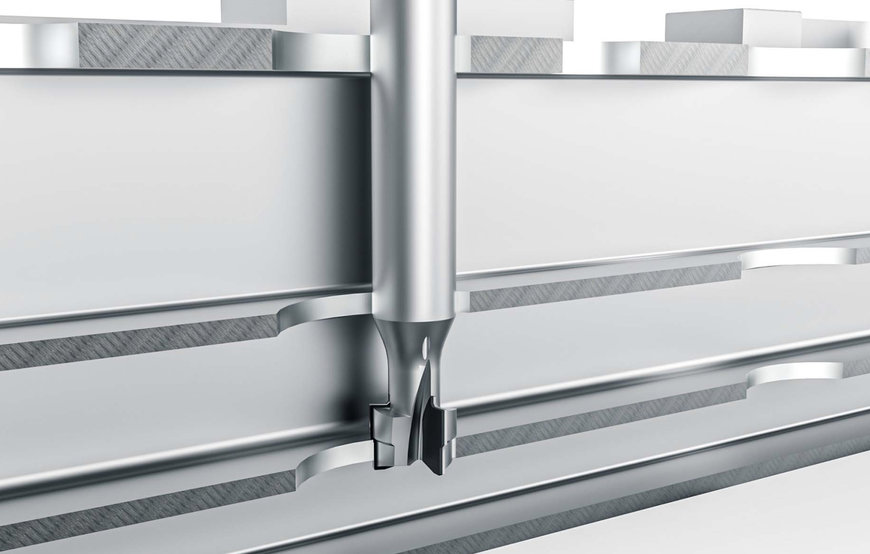 THE SPECIALLY DESIGNED PCD MILLING CUTTER MACHINES BOTH BORES WITH DIFFERENT DIAMETERS